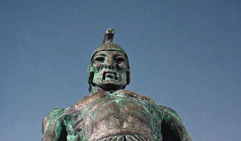 bloodyhorrific's tweet photo. #Jason #Argonauts #SciFi Brilliant scenes, Talos would become one of Ray Harryhausen's most famous creations... https://t.co/fOrYDu3KLT