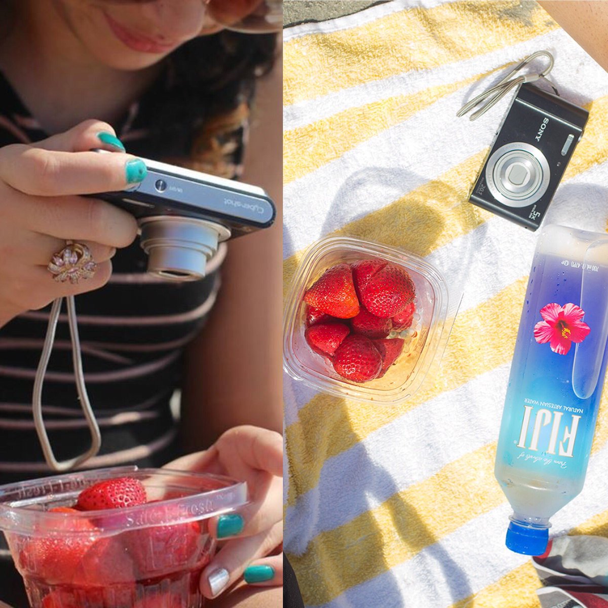 Meliany photographing strawberries in daylight, a color temperature of 5,000K. #lightshooters #cscphotocamp