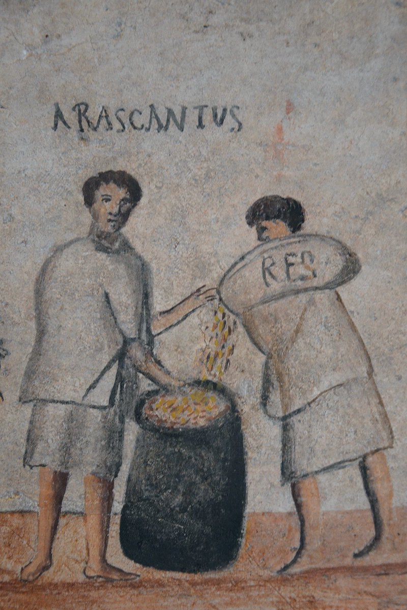 carolemadge's tweet image. Fresco showing the river boat Isis Geminiana embarking grain for transportation, from Ostia. Now in Vatican Museums.