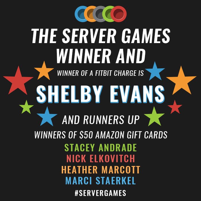 beseasoned's tweet photo. The moment you've all been waiting for! Congratulations to our #ServerGames winners and thanks to all who played! https://t.co/gQaAxfaK6d