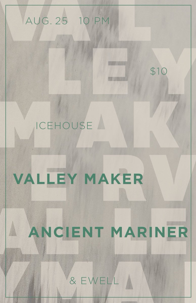 Valley Maker (@valleymaker) on Twitter photo Minneapolis show in one week at <a href="/icehousempls/">icehousempls</a> w/ <a href="/AnciientMariner/">Ancient Mariner</a>! I love Mpls - excited to visit when it's not -10º Minneapolis show in one week at <a href="/icehousempls/">icehousempls</a> w/ <a href="/AnciientMariner/">Ancient Mariner</a>! I love Mpls - excited to visit when it's not -10º