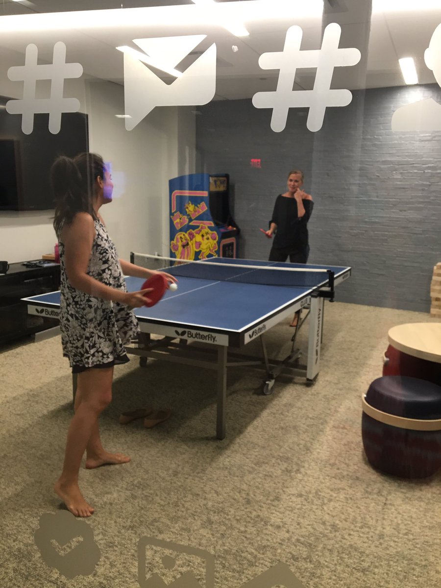JanaeR64's tweet photo. My AH closing remarks inspired such a competitive spirit..In table tennis π #NotWhatIwasGoingFor #WorkHardPlayHard https://t.co/IPzBqEVrS1