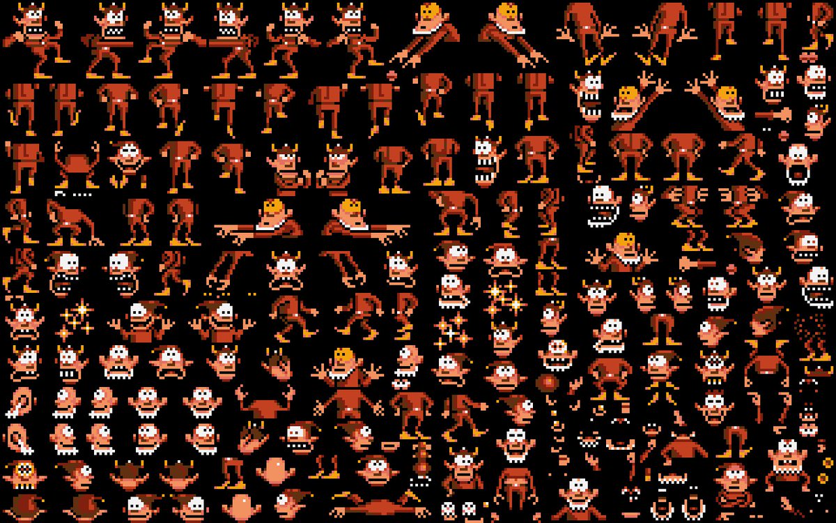 dosnostalgic's tweet photo. Some sprites from the original Gobliiins game #DOSGaming https://t.co/E94YPo2xIh