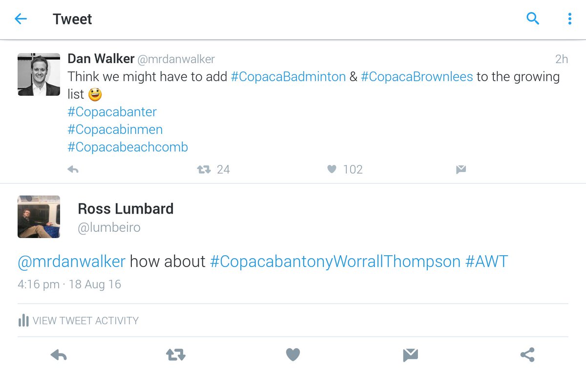 lumbeiro's tweet photo. Feel like I've been robbed here @mrdanwalker ... #ITweetedItFirst #CopacabantonyWorrallThompson https://t.co/1dIyj1rzCM
