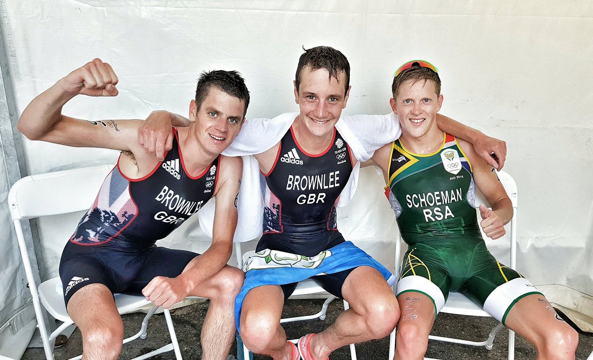 Olympics's tweet photo. . @AliBrownleetri @jonny_brownlee @H_Schoeman #triathlon #olympics congratulations! https://t.co/GmgJMBpnFV