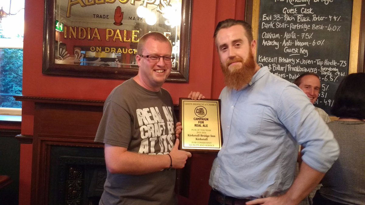 Congratulations again <a href="/Kirkstallbridge/">Kirkstall Bridge Inn</a> on winning our Pub of the Year award! #Leeds #Kirkstall #Beer #Pub
