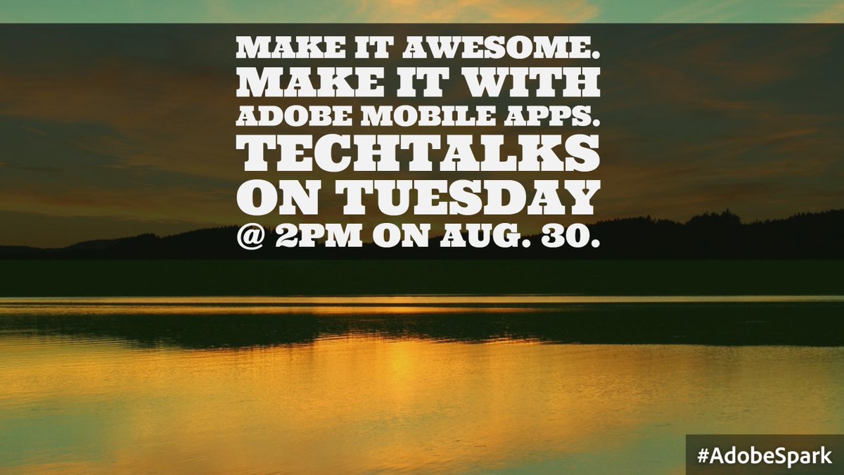 CUTechTalks's tweet image. First TechTalk, Adobe Mobile Apps, August 30th. at 2PM. To log in bit.ly/TechTalksClems…