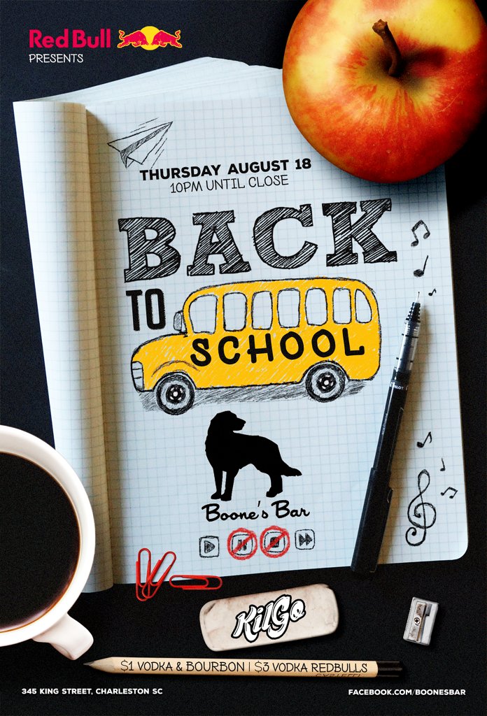 BoonesBar's tweet image. Tonight: $1 vodka &amp;amp; bourbon &amp;amp; $3 #vodkaredbulls. Sponsored by @redbull with DJ Kilgo. Welcome back #CofC!