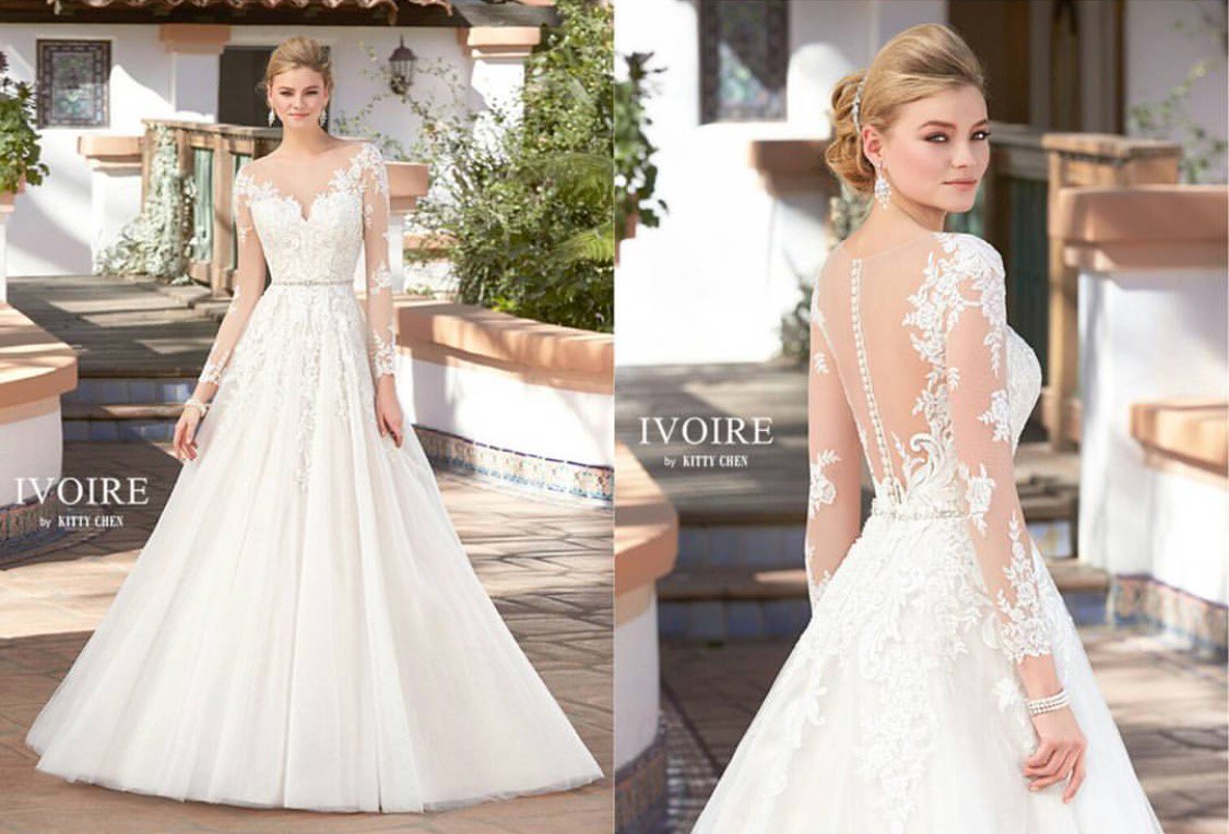 Another gorgeous <a href="/KITTYCHENBRIDAL/">Kitty Chen Couture</a> sample in the store. Call today to make an appointment! 856-745-9005
