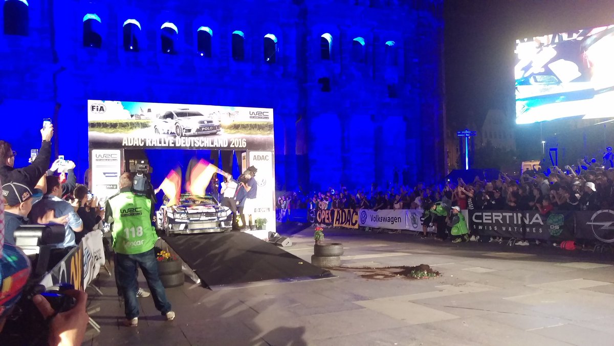 ADACRallye's tweet photo. Der Chaaaaaaampion spricht deutsch ;-) / the champion is talking German ;-) #WRC #adacrallyehub #Showstart https://t.co/MfyGW944ar