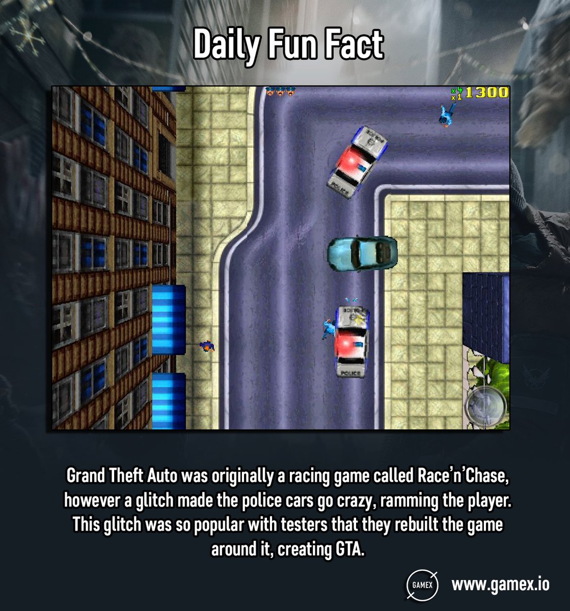 GameX_io's tweet photo. Daily Fun Fact. #GTA #Gamers #GamersUnite #videogames #retrogames https://t.co/3vgV0YZP2I