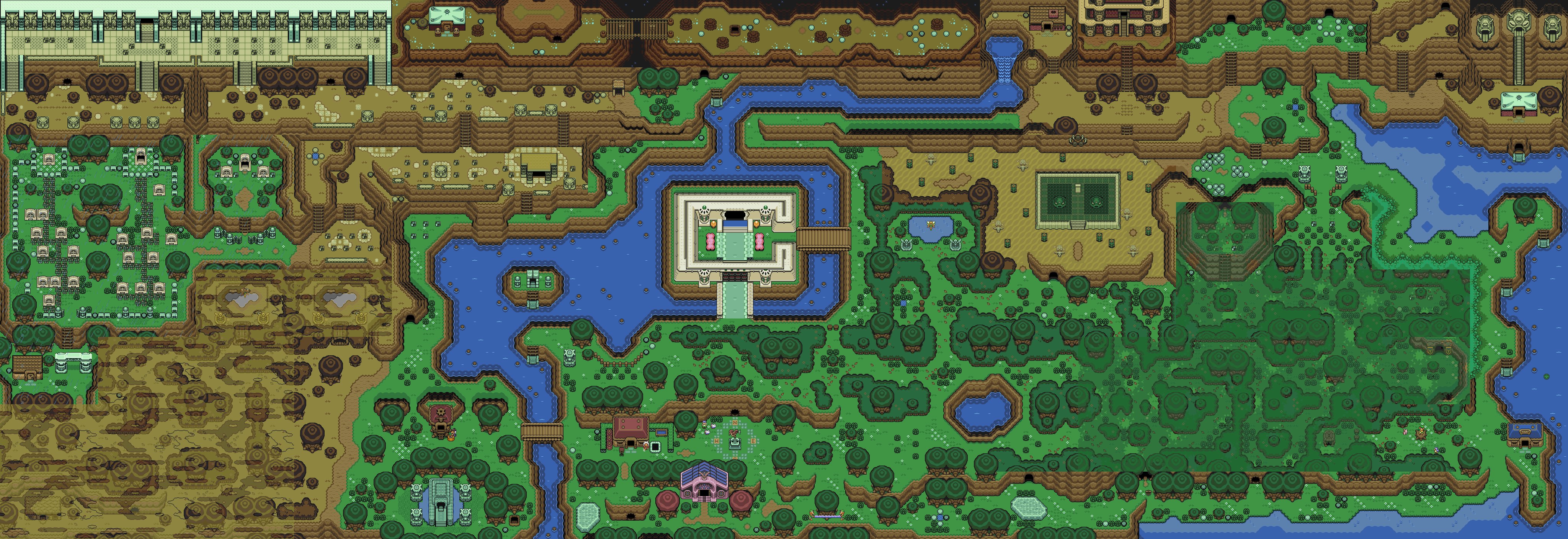 🐱riWarui on Twitter "The Zelda 1 world map recreated with the LTTP tileset (by aikokun) bigger
