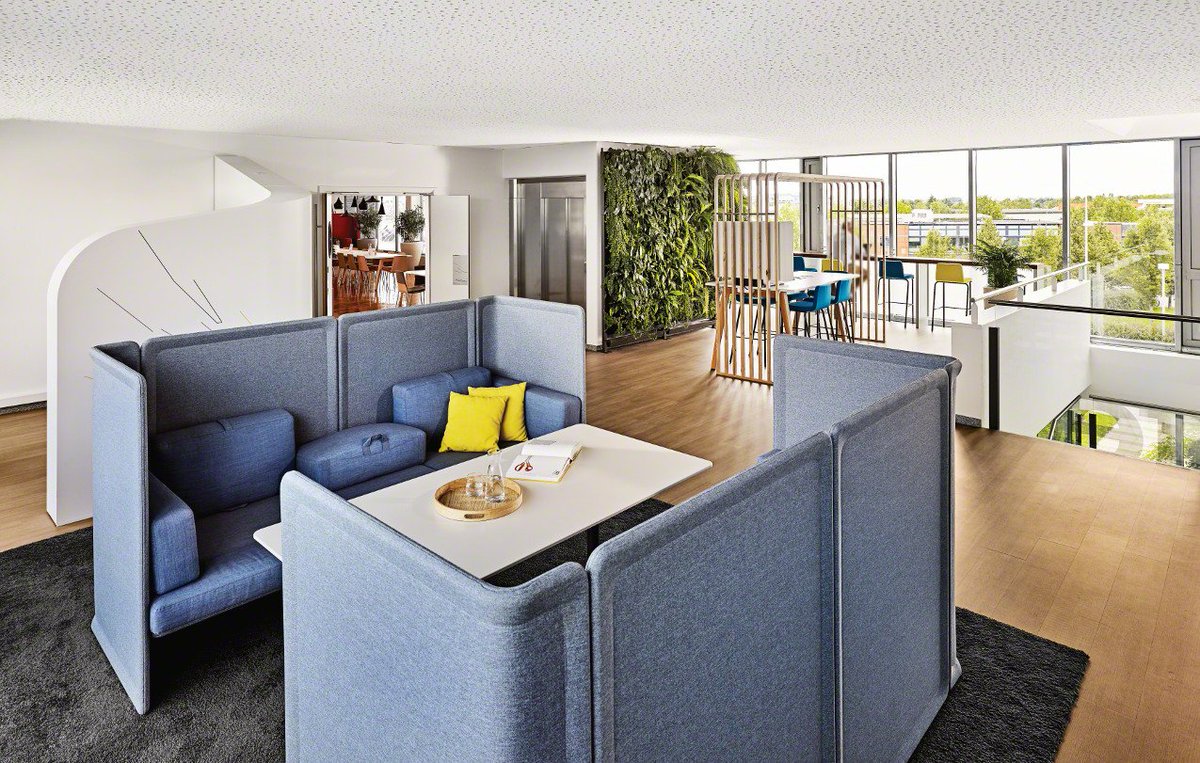Steelcase's tweet photo. Our gorgeous new WorkCafé in Strasbourg, France gives employees places to meet, work, socialize &amp; re-energize. https://t.co/Vxc4uaiicO