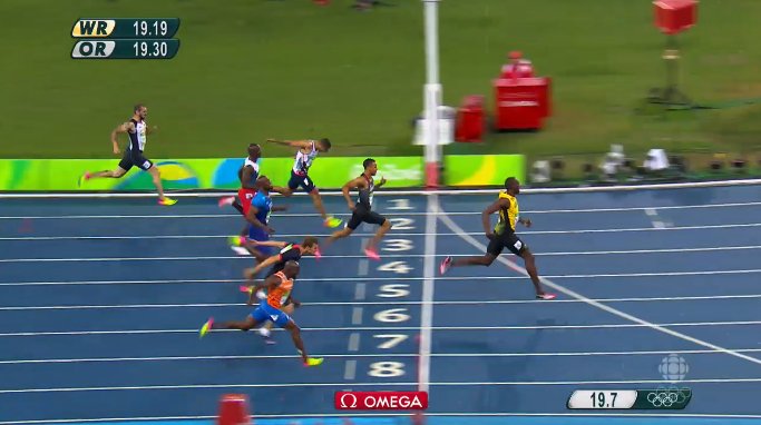 AthleticsCanada's tweet photo. What a race, Andre De Grasse wins #olympics silver in the 200m. His 2nd 🏅of the #rio2016 Games. https://t.co/qD1kZKoUVA