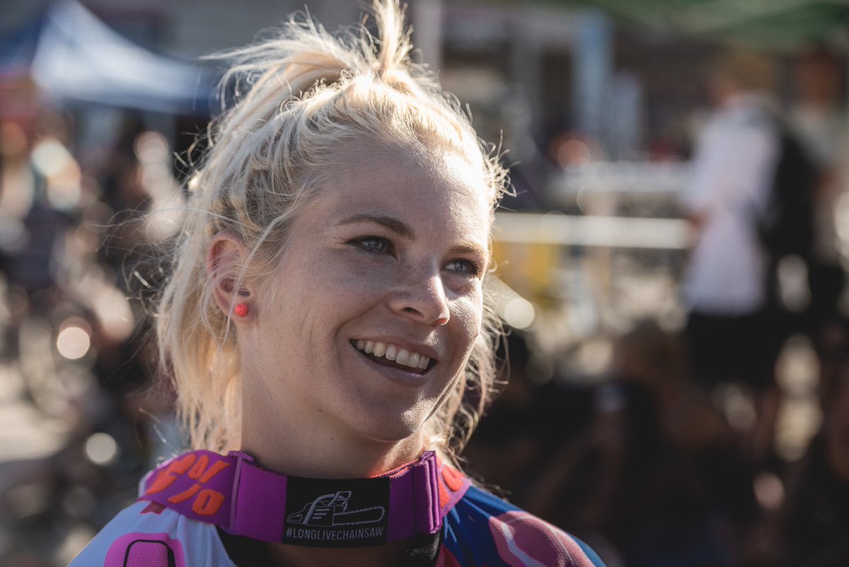 Happy face for <a href="/TraceyHannah/">Tracey Hannah</a> - 2nd place yesterday at the <a href="/Crankworx/">Crankworx</a> #AirDH. #ride100percent