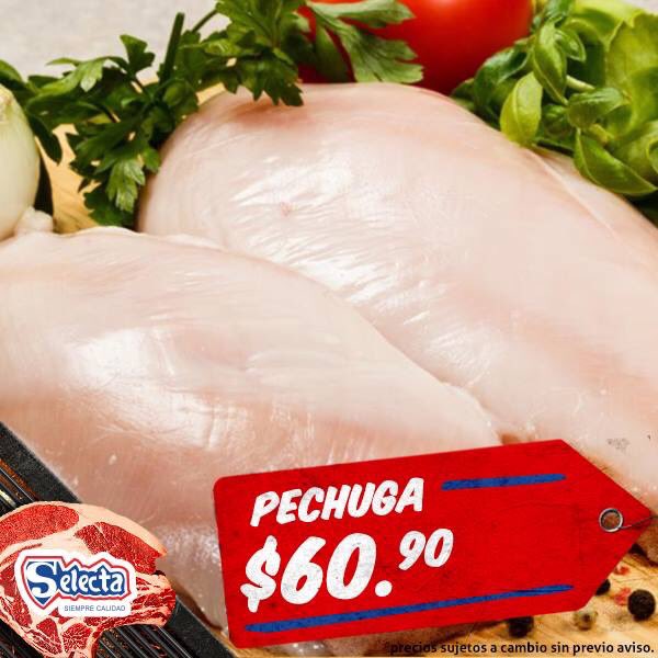 SelectaOficial's tweet photo. Pechuga de Pollo S/H Selecta a solo $60.90 Pesos MN. Encuentrala solo en #EmpacadoraSelecta #PechugaPollo https://t.co/G1mCLY9o7B