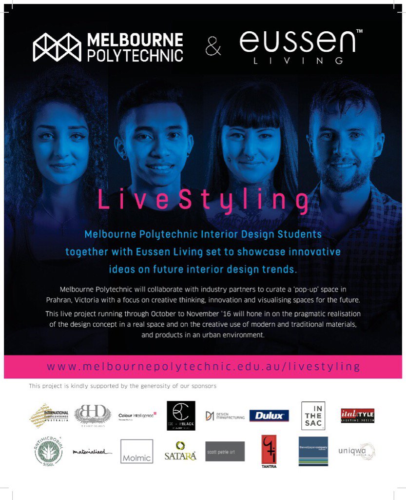 Proudly sponsoring Melbourne Polytechnic Interior Design Students.