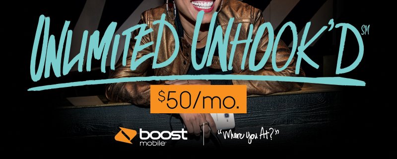 Introducing the new Boost Mobile Unlimited Unhook’d plan for just $50/mo. Details drop tomorrow. We are #whereyouat