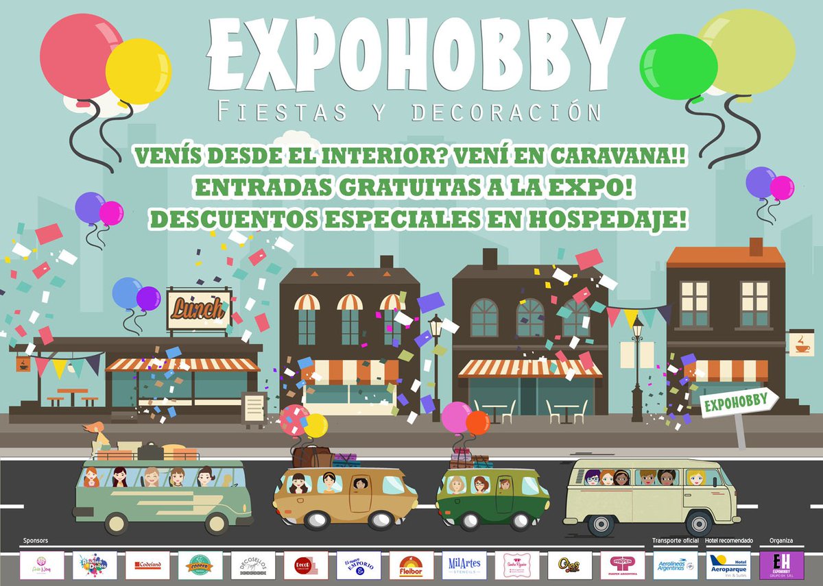 EXPOHOBBY's tweet photo. Vení en CARAVANA!!
 #Expohobby #FiestasYDecoracion #CandyBar #Tortas #Reposteria #Decoracion #Fiestas #PorcelanaFria https://t.co/Cz0YKQkI39