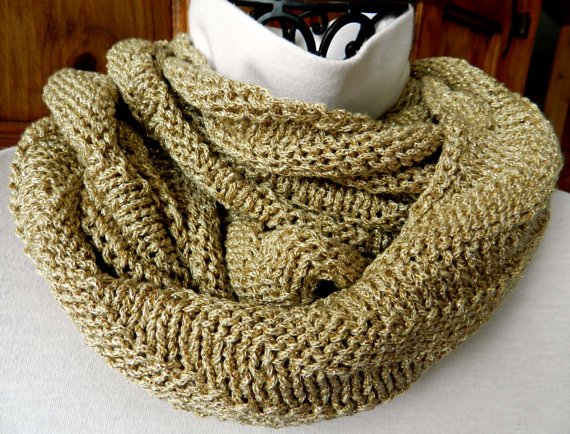 Infinity Scarf Gold Metallic by Cozy etsy.me/1OW7gr9 via <a href="/Etsy/">Etsy</a> #getcozy #etsybloggers