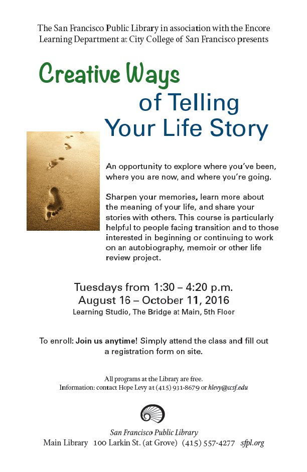 SFConnected's tweet image. Class Opportunity at the SF Main Library sfconnected.org/2016/08/18/cla…