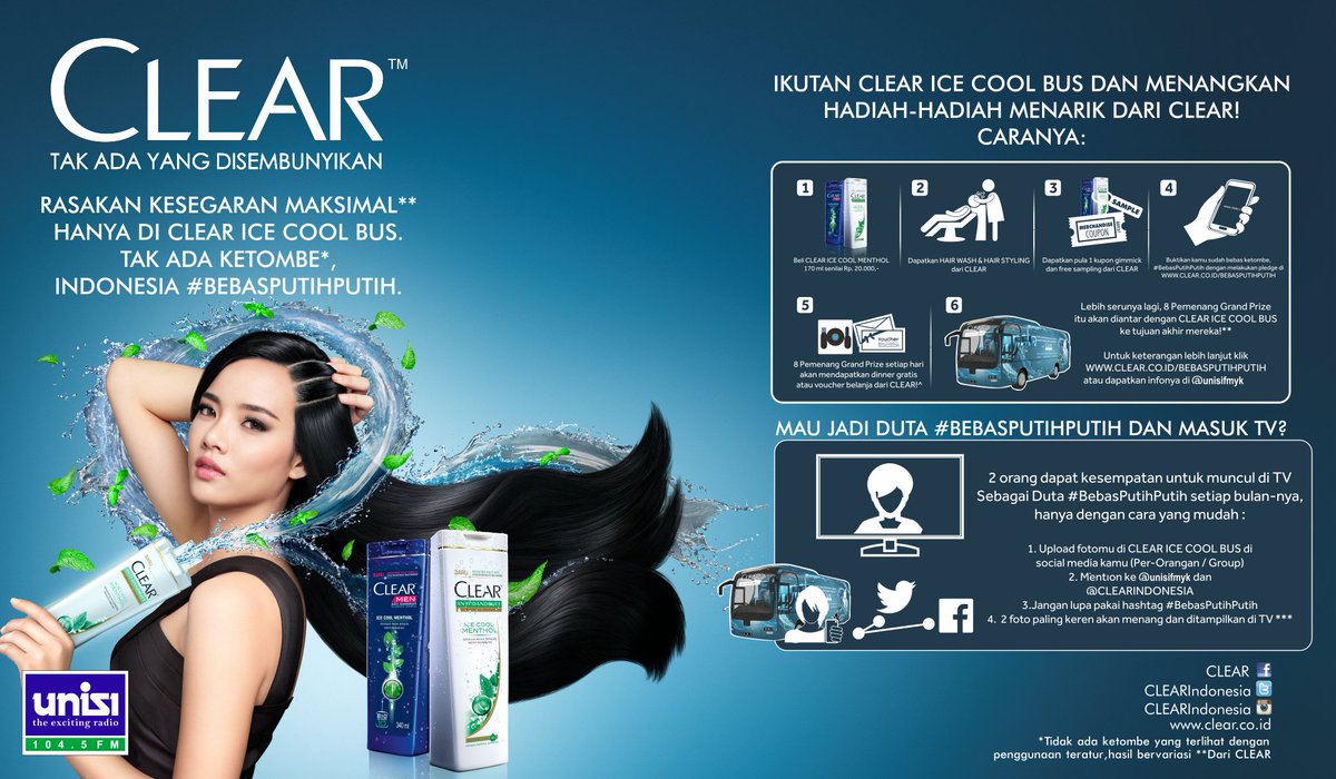 unisifmyk's tweet photo. Pagi ini rasakan kesegaran @CLEARIndonesia #IceCoolBus di Balai Kota dan pastikan kamu #BebasPutihPutih https://t.co/DmnZMWtmKl