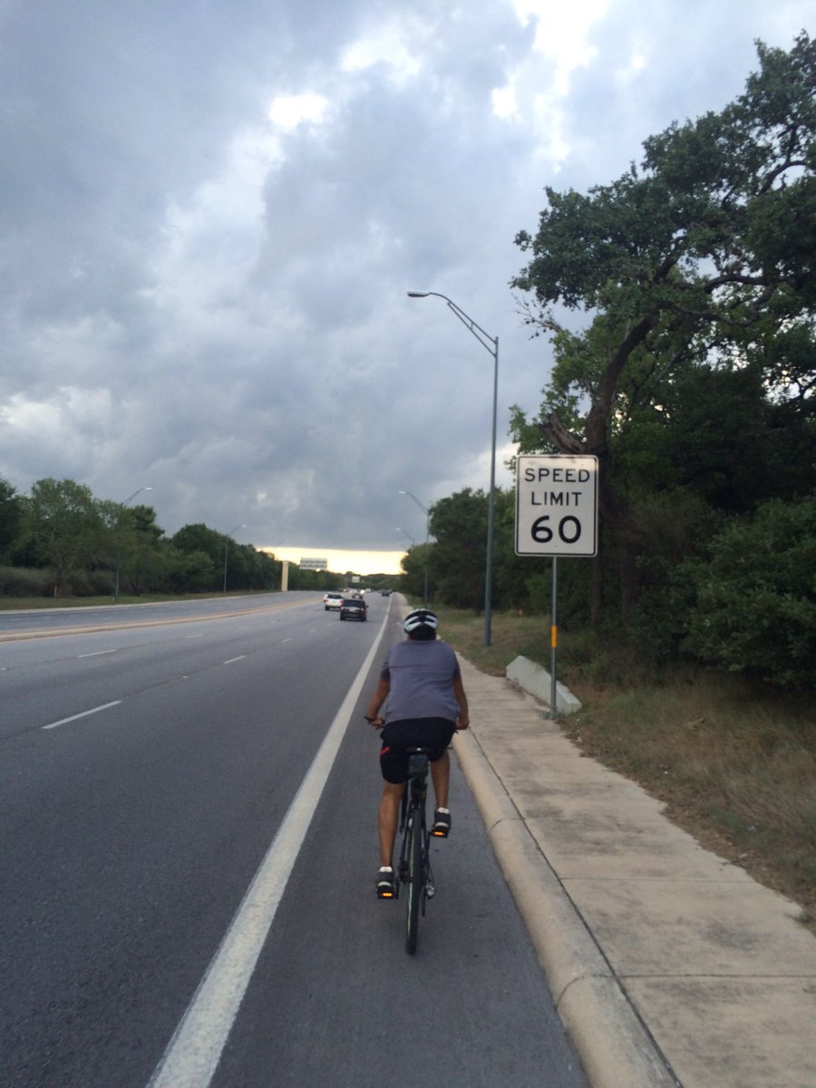 AMFitnessHealth's tweet photo. Unprotected #bikelanes on 60 mph road should not count towards a city's #cycling infrastructure. #transportationfail https://t.co/V0ujCyHNKM