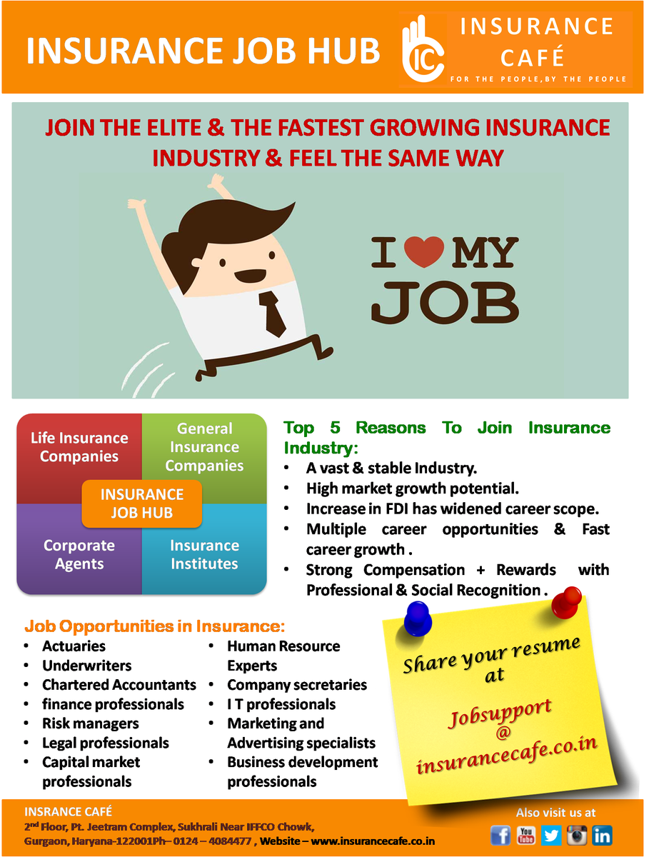 InsuranceCafe's tweet photo. Have a look why one should Join Insurance Industry..
https://t.co/CZkOS4jlyF 
#JobsInInsurance #InsuranceJobHub. https://t.co/2HEa8TFTs9