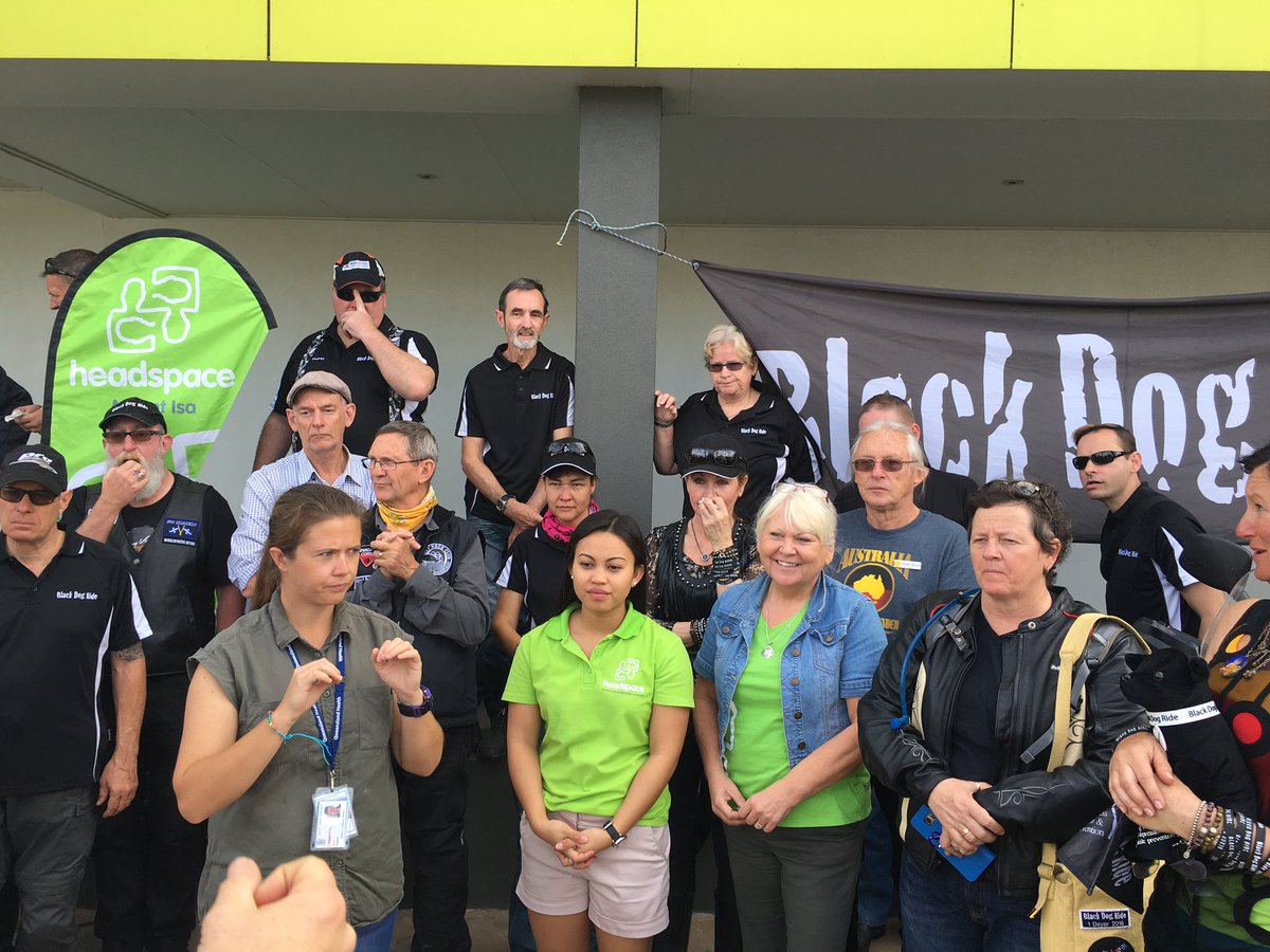 DallasLeon77's tweet photo. Great to have Black Dog ride at headspace Mt Isa today. @blackdoginst https://t.co/x5sL9gSQB3