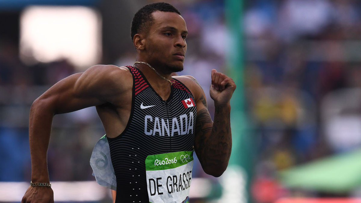 JustinTrudeau's tweet photo. The future of Canadian sprinting is bright, with @De6rasse leading the way! What a race. #Rio2016 https://t.co/QcgL6gHBK9