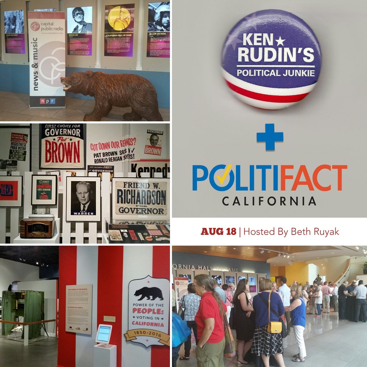 TheCAMuseum's tweet photo. Huge thanks to @CapRadio, @CapRadioInsight, @kenrudinjunkie &amp; all who joined us for #2016election event tonight. https://t.co/7souH1gpjq