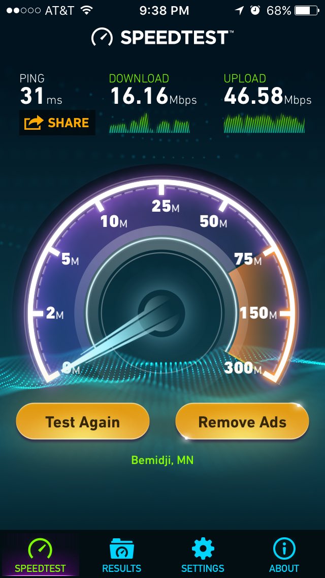 IanCarlstrom's tweet photo. So happy with my Gigi-zone 200 Mbps internet right now! @PaulBunyanComm https://t.co/rAgnBZx9Lg
