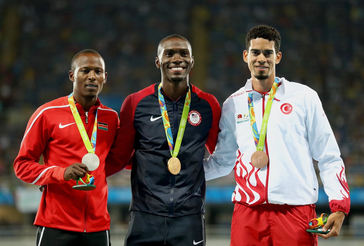 SuperSportTV's tweet photo. #KEN's Boniface Mucheru Tumuti won #silver in the 400m hurdles, losing out to #USA's Kerron Clement. #Rio2016 https://t.co/3UIuDPmJRU