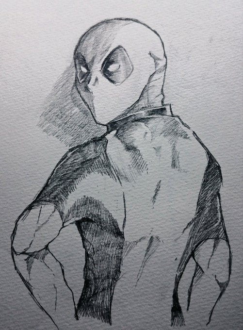 デッドプールの落書き(中途半端に感じたからちょっと続き描いた) 