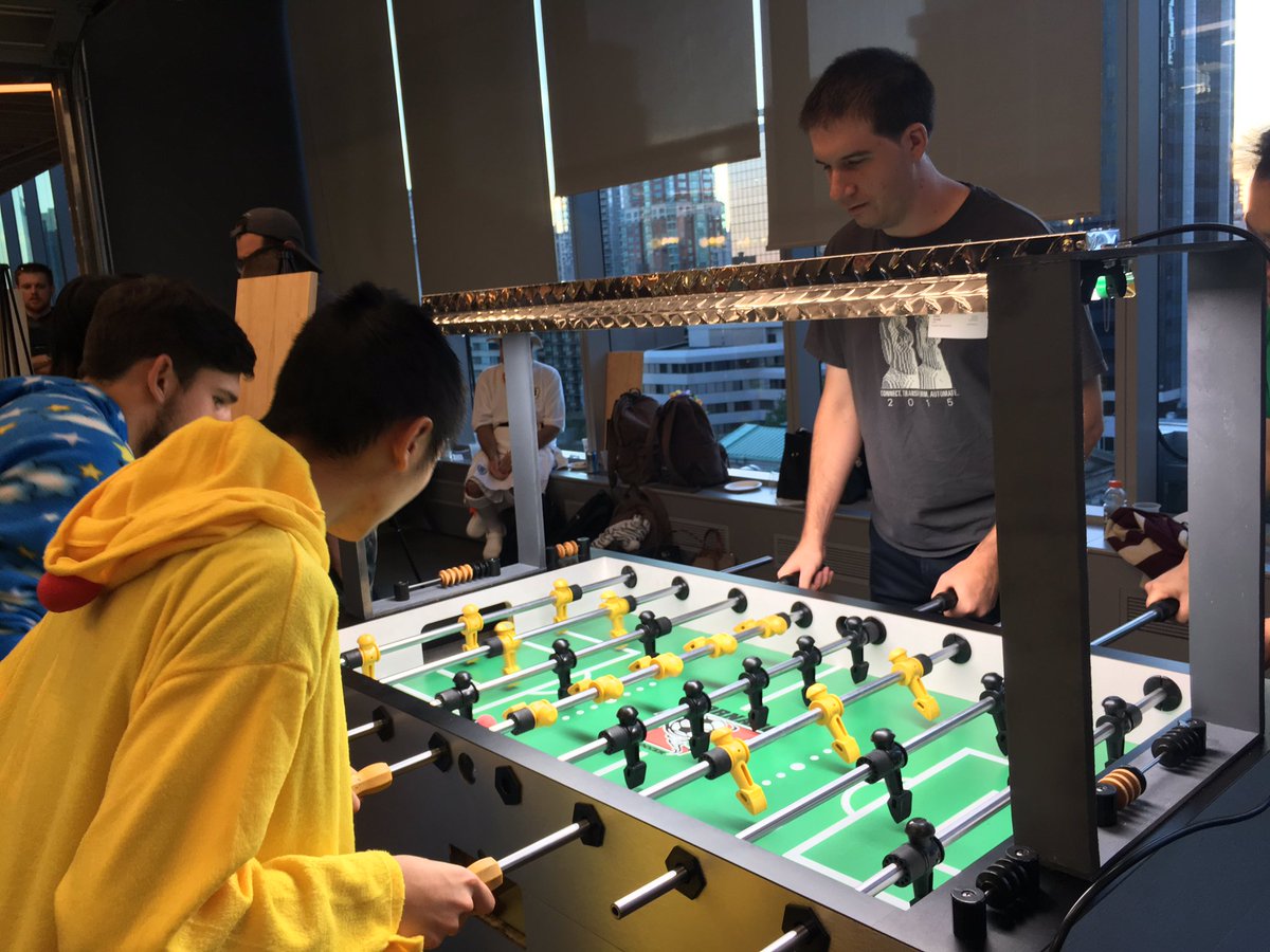 QuietlyContent's tweet photo. #TeamFoosbeast in the zone at #MSVanTechFoos! @MicrosoftVan #QuietlyQrew https://t.co/YkjHbpwSYG