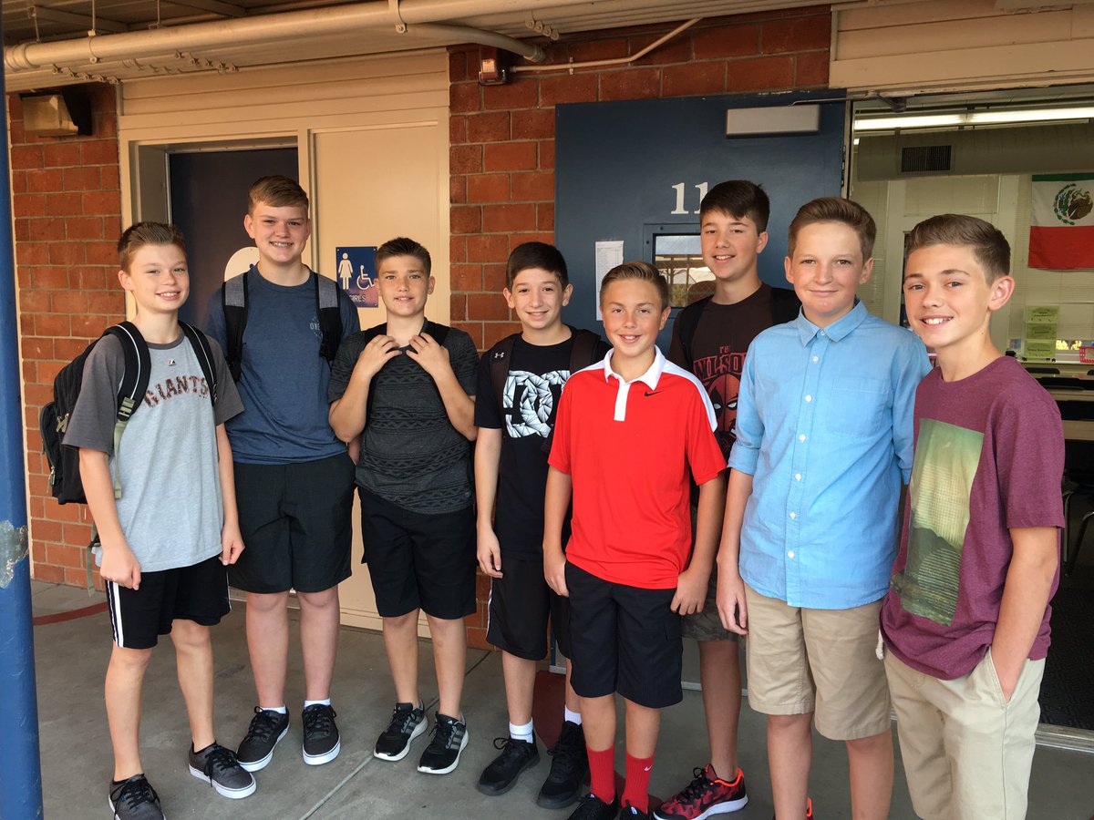 OVOK8_Prin's tweet photo. #SJFirstDay Ready for 8th grade at OVO. https://t.co/9SS0Rqadtv