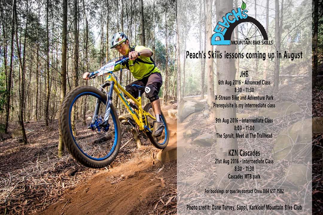 Still some spots open in the Peach skills class this Sunday at Cascades KZN #mtb #skills #peachskills #2wheelfun