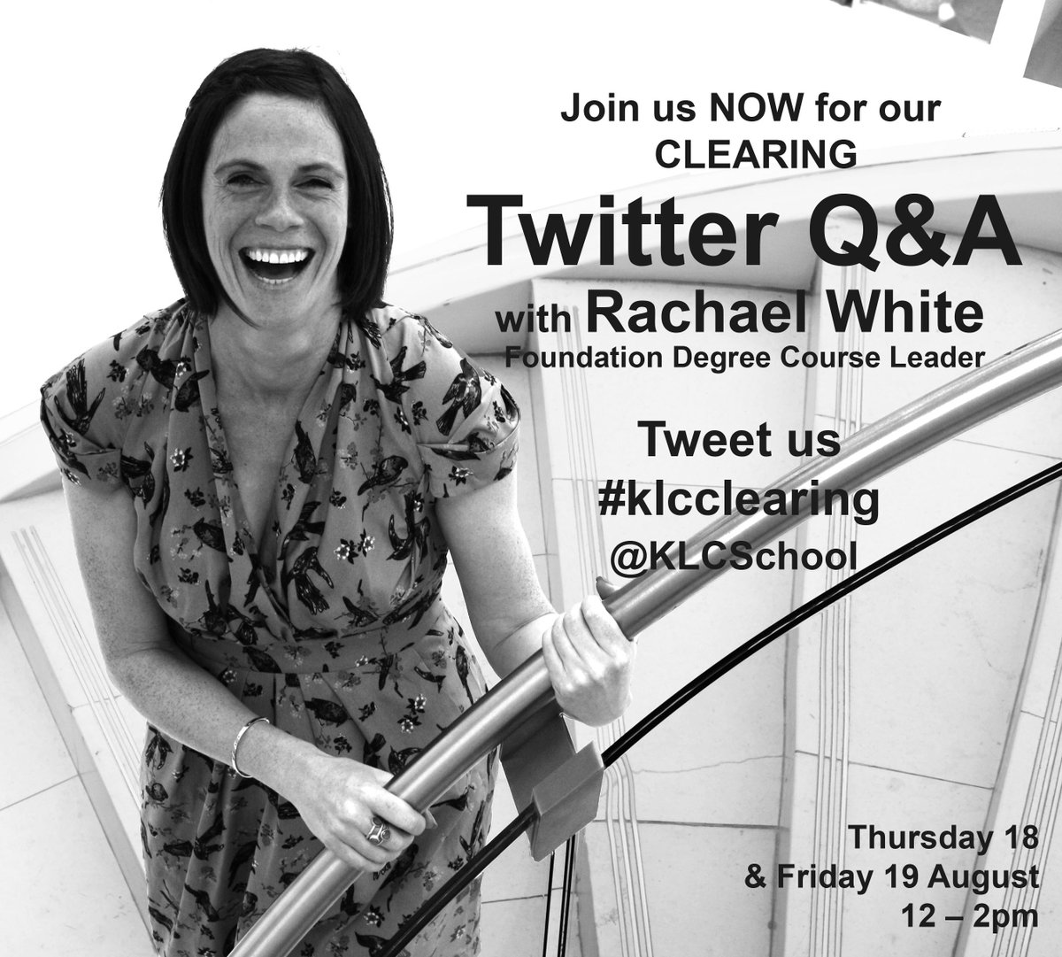 KLCSchool's tweet photo. Day two of our #Clearing Q&amp;A starts now - ask us anything! #klcclearing #clearing2016 #interiordesign #klcfda https://t.co/k8jjIua2g5