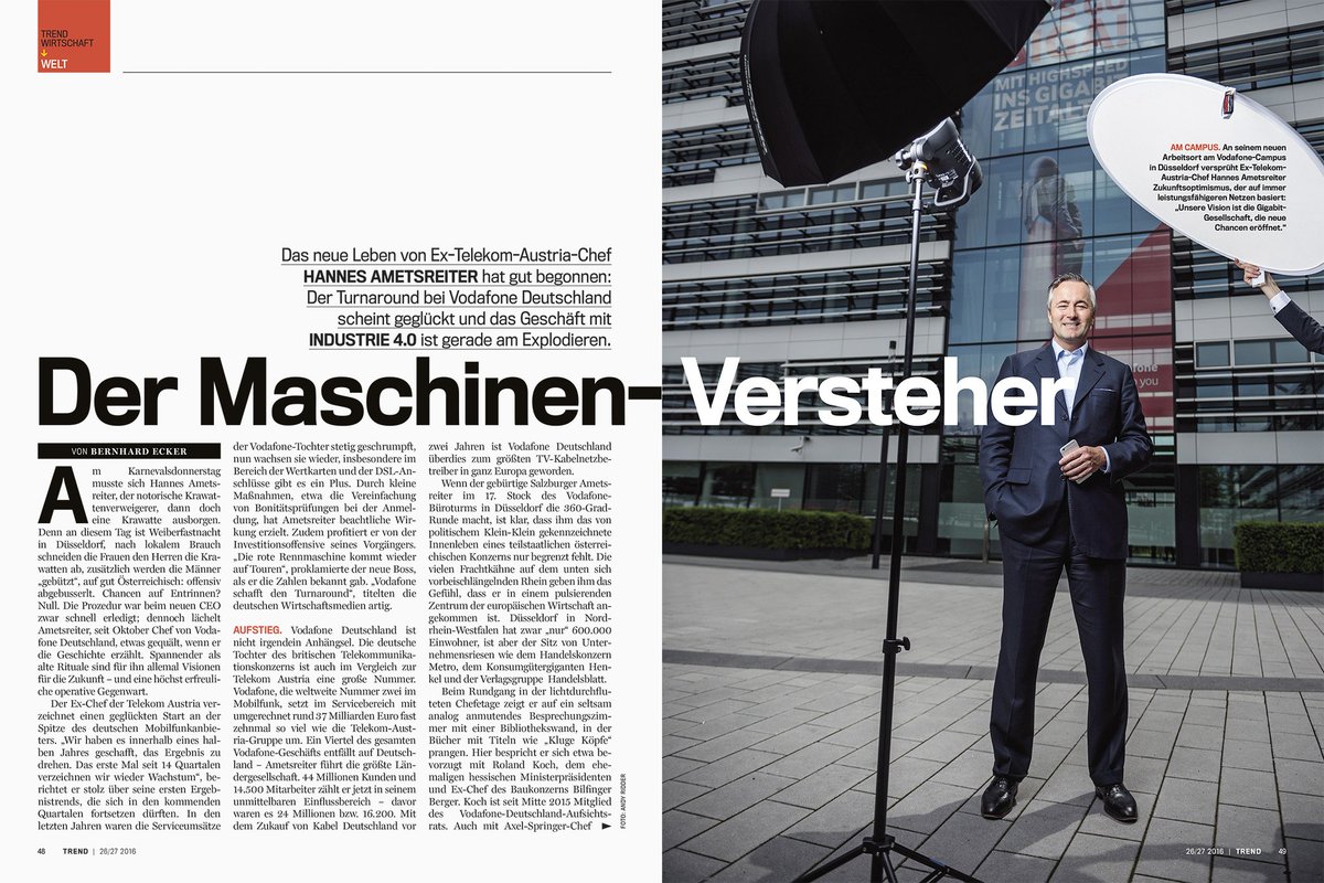 Neue Wirtschaftsportraits der Vodafone- und Microsoft- Chefetage in unserem Archiv. Credit: Andy Ridder