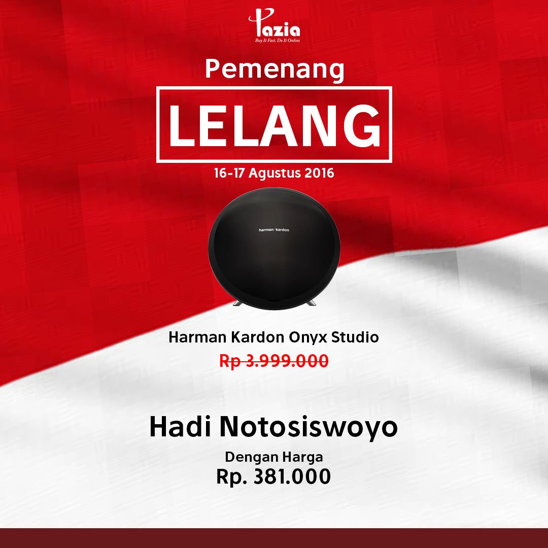 Selamat kepada pemenang yg mendapatkan Harman Kardon Onyx Studio. Setelah ini akan ada #LelangSetiapHari lagi :D