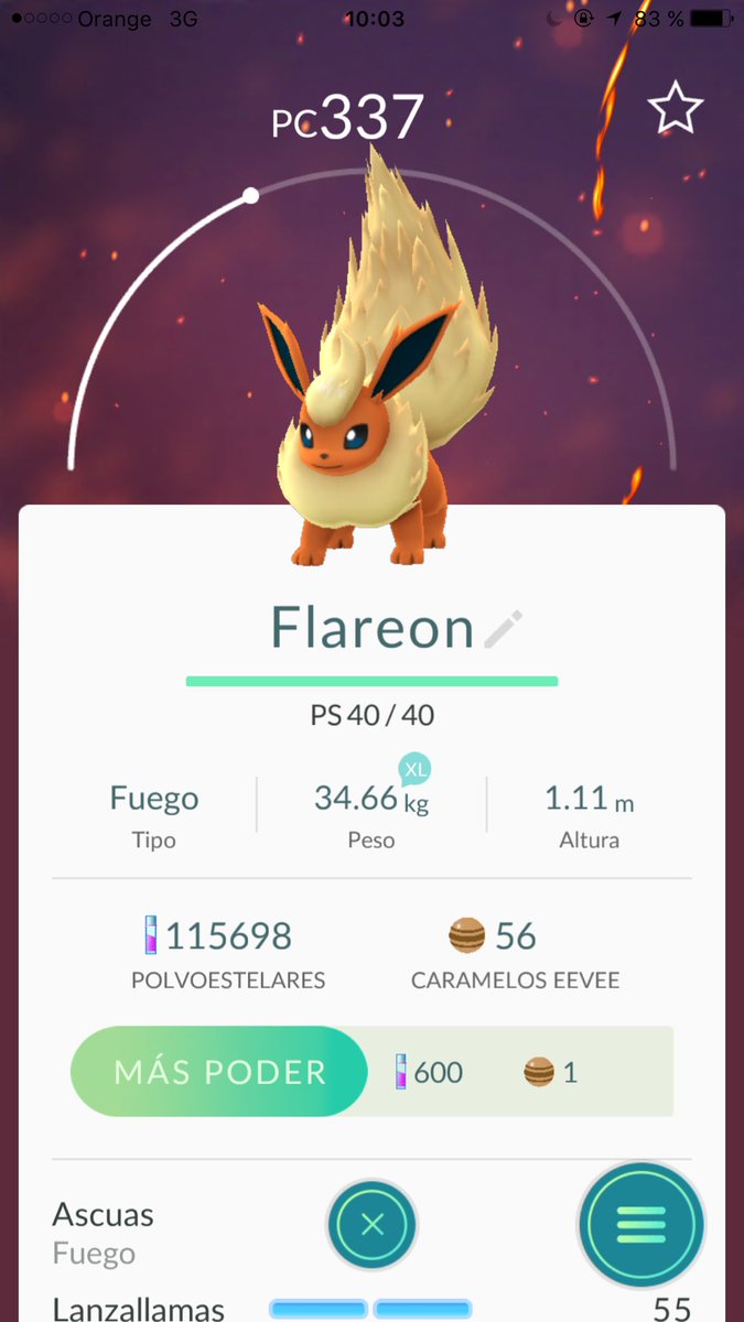 MicaCR's tweet photo. @PokemonGo_Cara hace un rato en la peseta! https://t.co/lxBecw99Cz