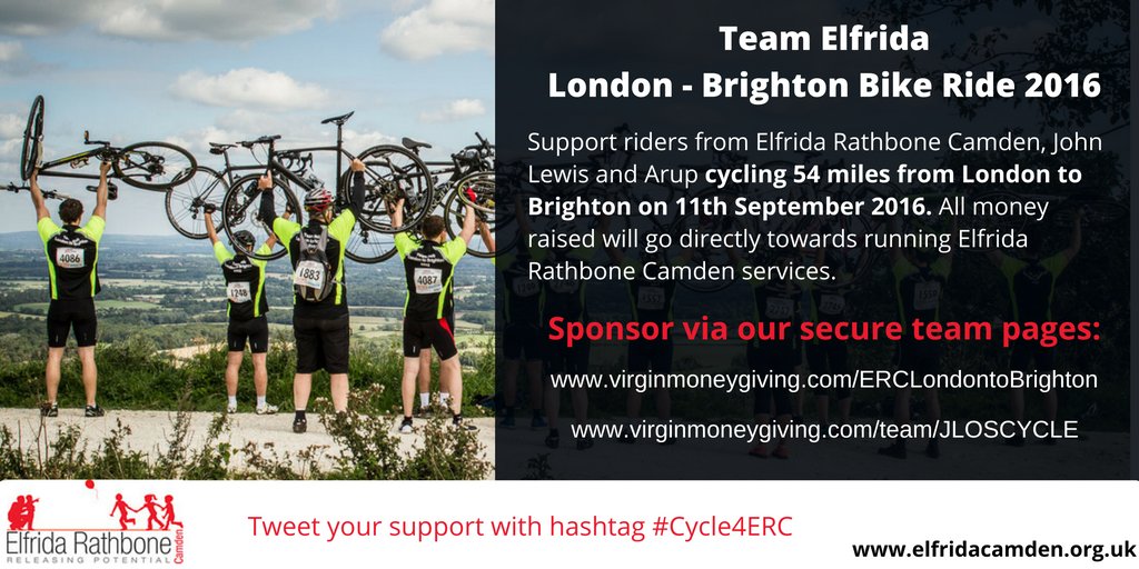 23 DAYS! @ElfridaCamden run great projects in #Camden. Help us reach £200 to boost #FridayFeeling! #Cycle4ERC
