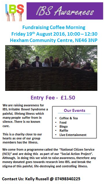 hexcomcentre's tweet image. Come and support the NCS Coffee Morning 10am - 12.30pm.TODAY! .lots of yummy cakes #IBS support