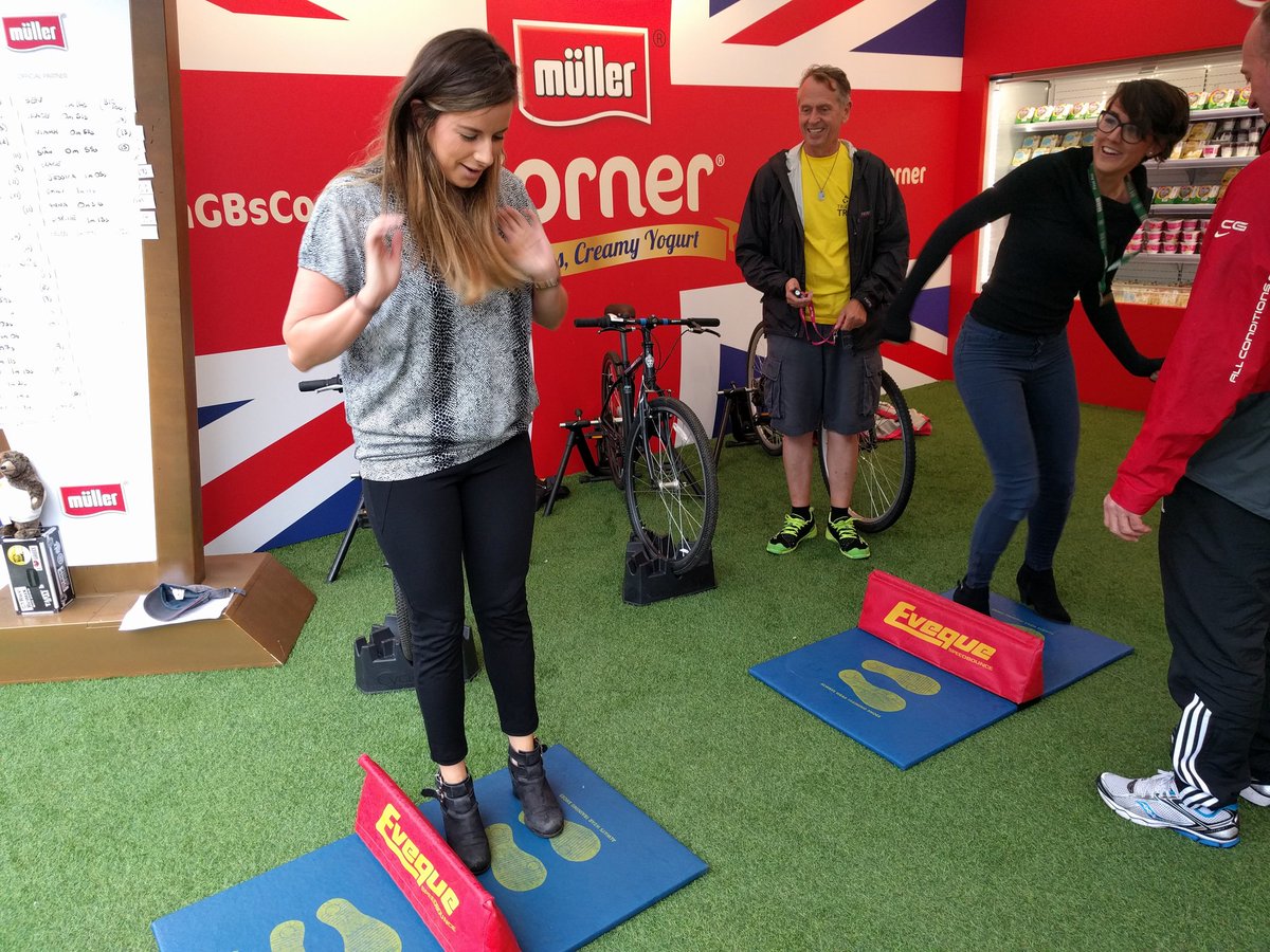 AstroMYK's tweet photo. .@cbbc @CBeebiesHQ Kayleigh & Harriott participate @MullerRice @TriTrust #FunAthlon inbetween 'serious' meetings ππ https://t.co/gJLzKT756I