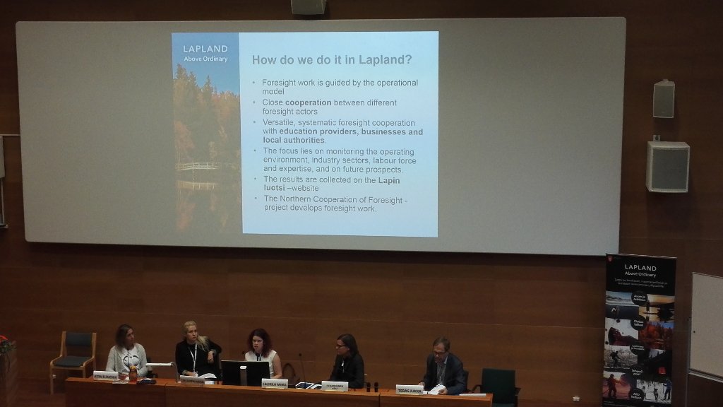 LapinLuotsi's tweet photo. Foresight coordinator Päivi Holopainen tells about #foresight work in Lapland. #ENRLMM https://t.co/43iVYLc95q
