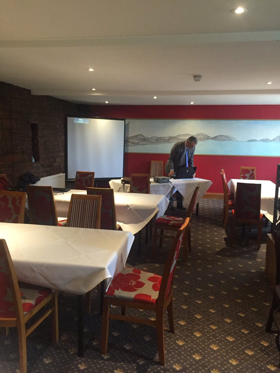 Getting set up @StoneybeckInn for our <a href="/cumbriachamber/">Cumbria Chamber</a> presentation.