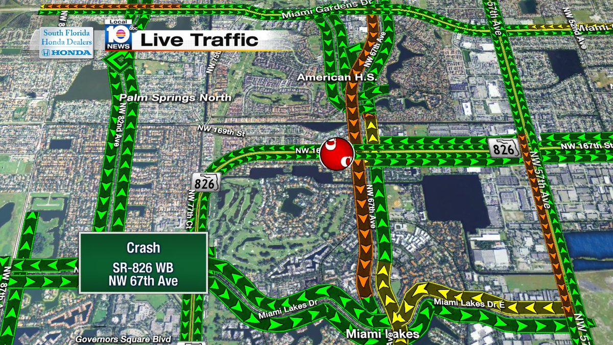 Crash on SR-826 WB at NW 67th Ave #traffic #miami https://t.co/lvLOdLy1lE