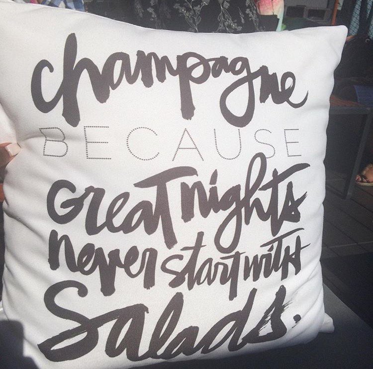 This cushion on our rooftop says it all. #ChampagneCampaign #Chicago