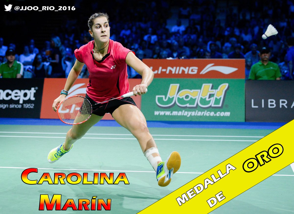 Info_Olimpica's tweet photo. Carolina Marín CAMPEONA OLÍMPICA de #bádminton tras derrotar en la final a PV Sindhu #IND https://t.co/EfKctDE5tT