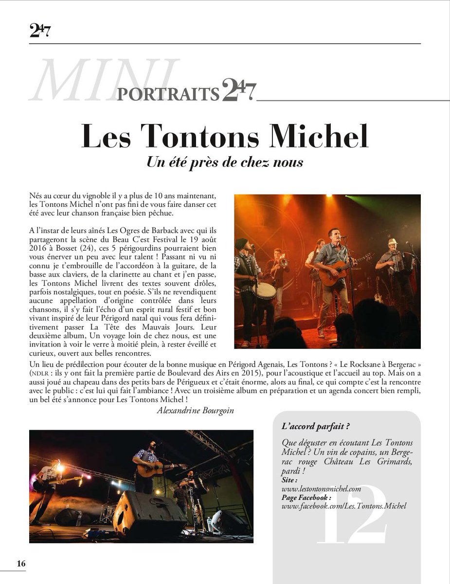 oenostory's tweet photo. Hey! Les @TontonsMichel et Les Ogres de Barback au Beau C'est Festival c'est ce soir à #Bosset #Périgord #Dordogne https://t.co/IxWzU6h7lP